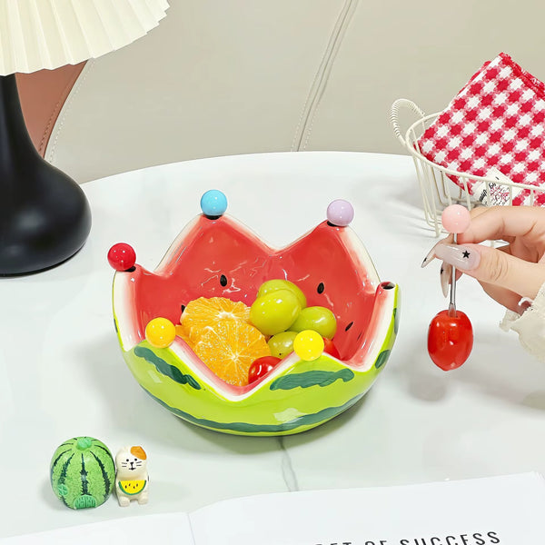 Watermelon Bowl With Fruit Forks