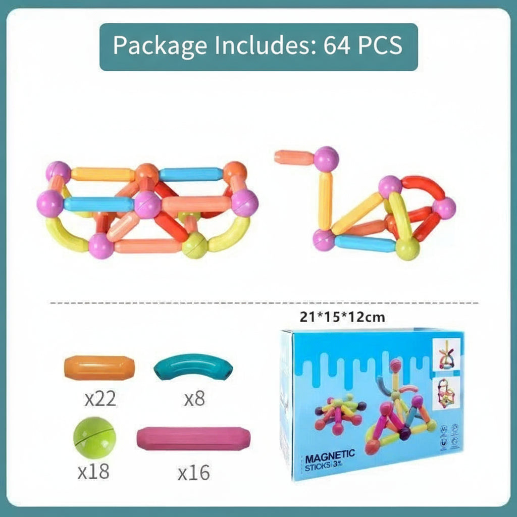 Magnetic Building Blocks | 64 PCS Set