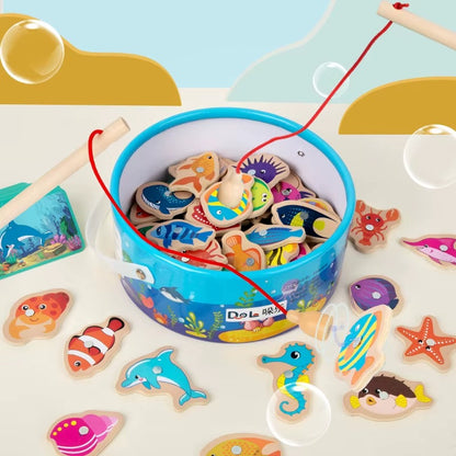 Wooden Magnetic Fishing Toy Set