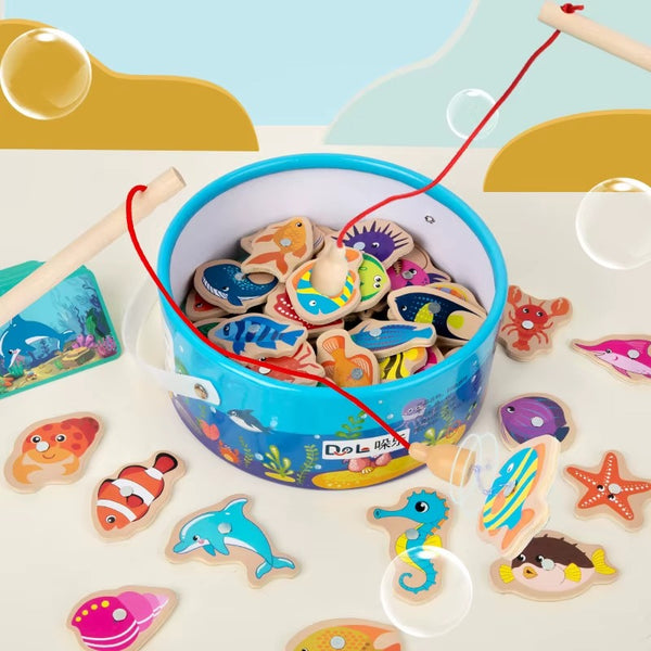 Wooden Magnetic Fishing Toy Set