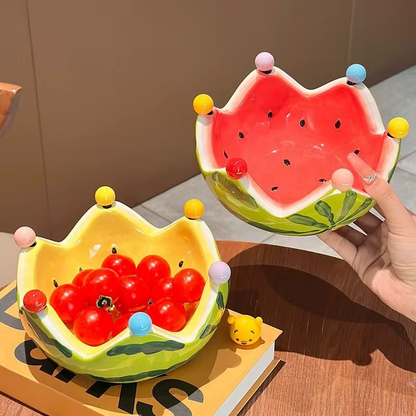 Watermelon Bowl With Fruit Forks