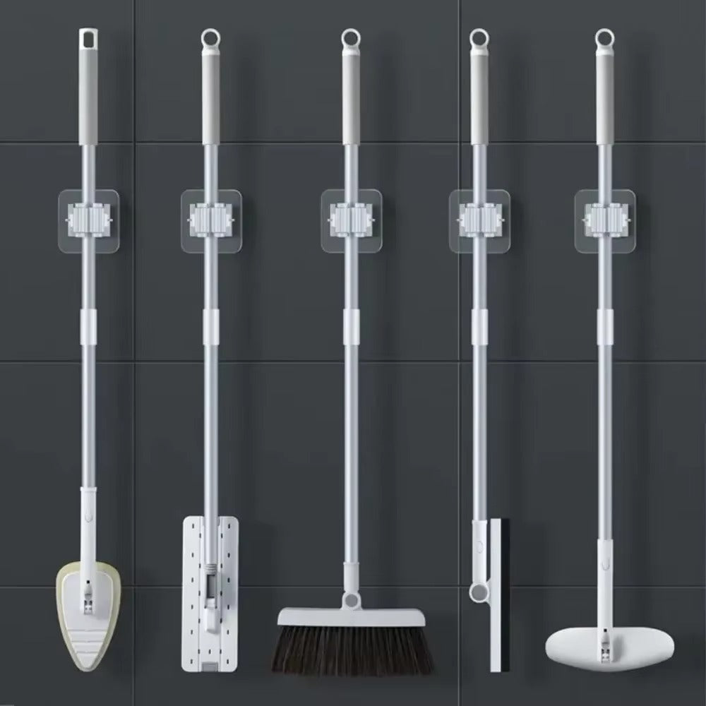 Mop & Broom Organizer Wall Mounted | 6 Pack Holder Rack