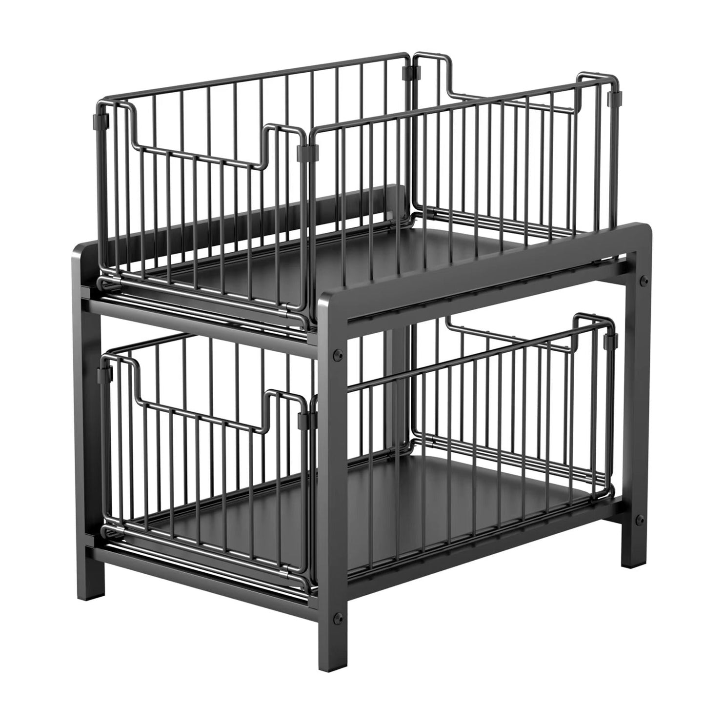 2-Tier Sliding Storage Rack Organizer