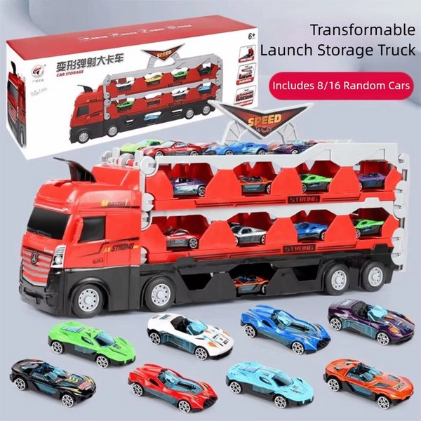 Car Transporter Truck Transforming Carrier | Includes 16 Cars
