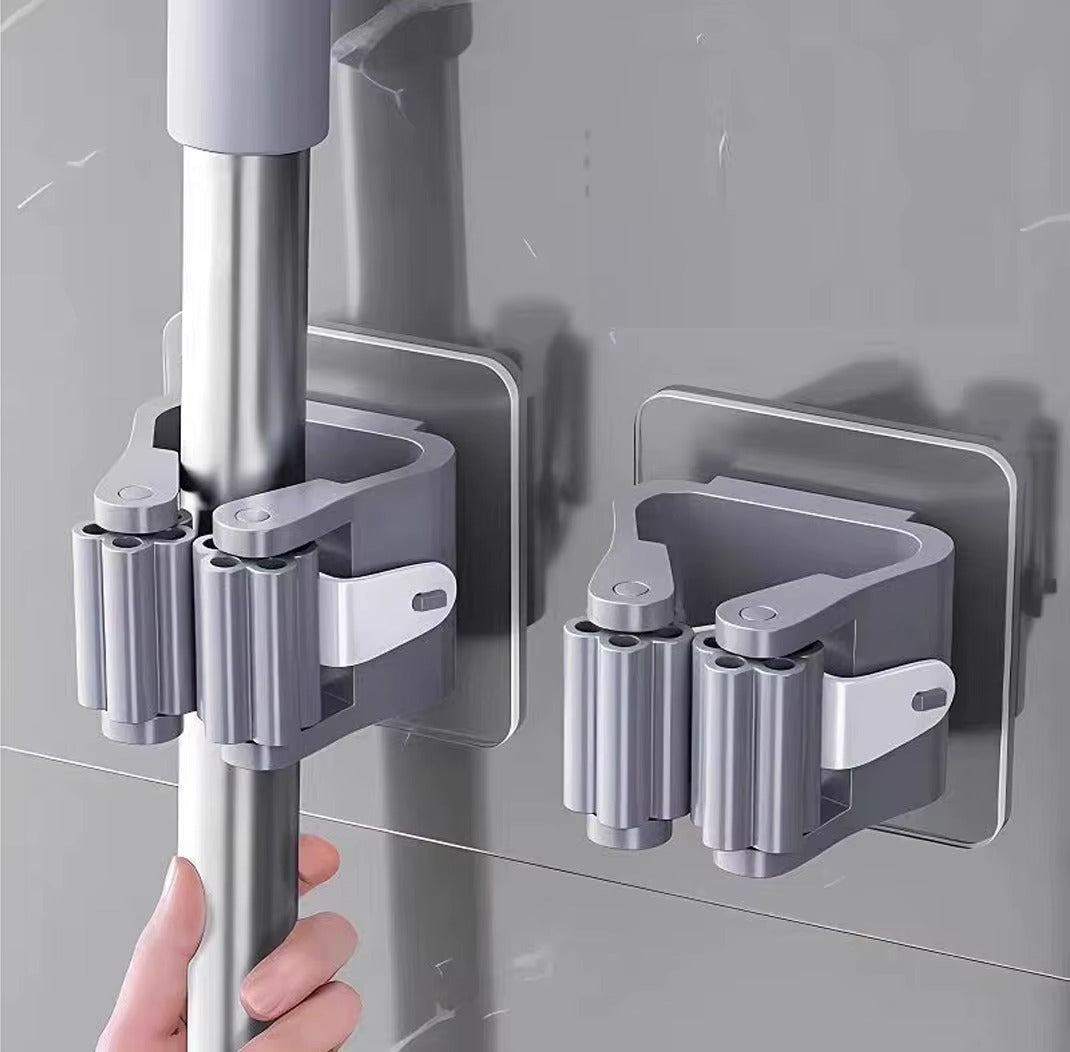 Mop & Broom Organizer Wall Mounted | 6 Pack Holder Rack