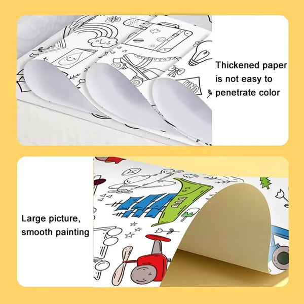 12M Children Drawing Roll Graffiti | with 24 Crayons