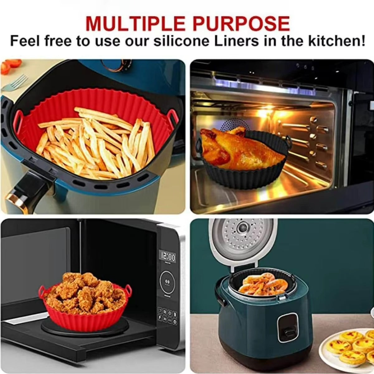 Airfryer Baking Reusable Silicone Basket