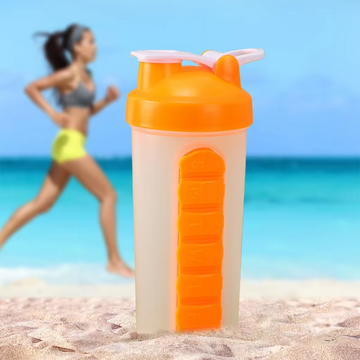 Shaker Bottle 600ml with Pill Box