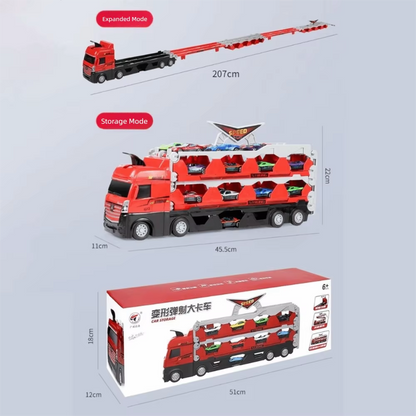 Car Transporter Truck Transforming Carrier | Includes 16 Cars