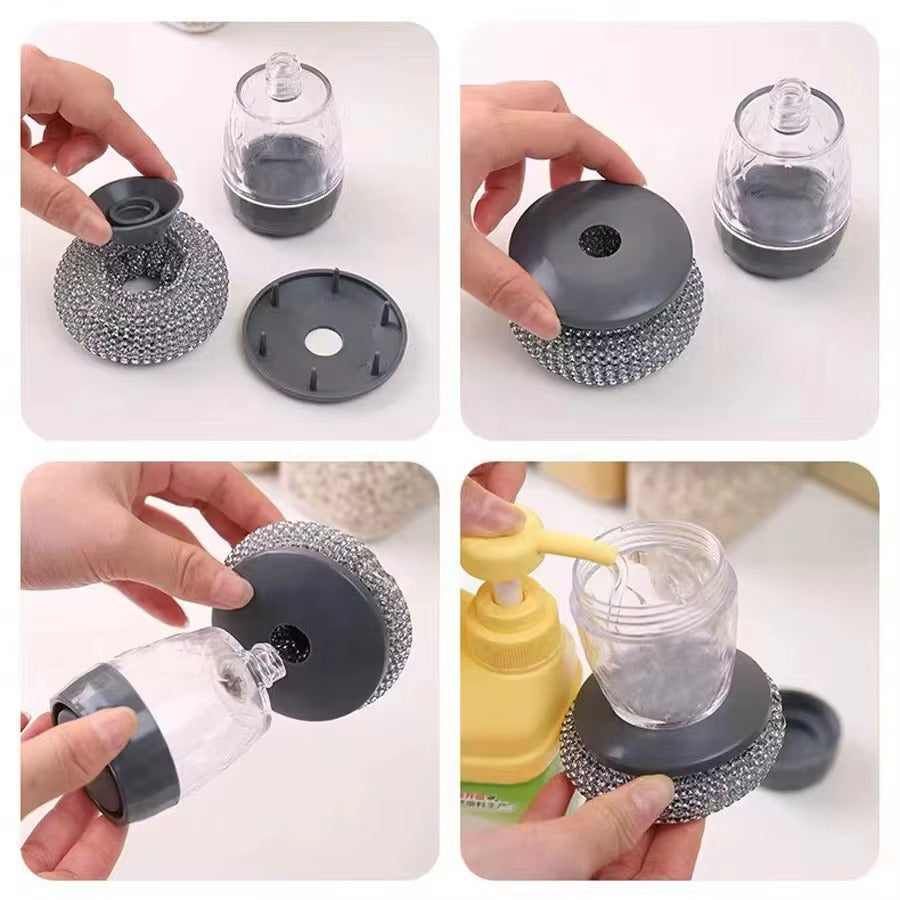Kitchen Soap Dispensing Palm Brush