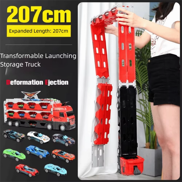 Car Transporter Truck Transforming Carrier | Includes 16 Cars