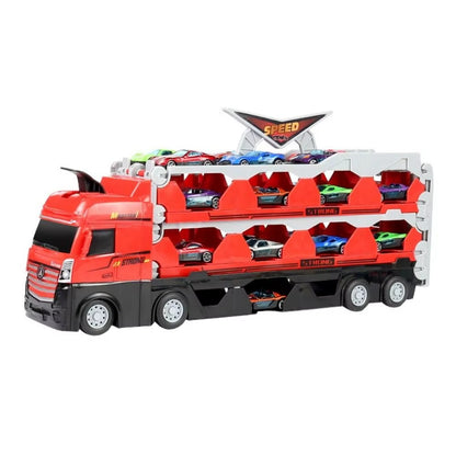 Car Transporter Truck Transforming Carrier | Includes 16 Cars