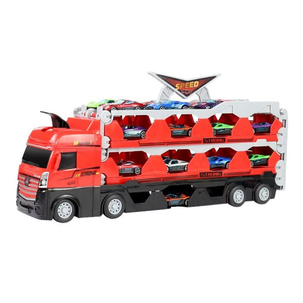 Car Transporter Truck Transforming Carrier | Includes 16 Cars