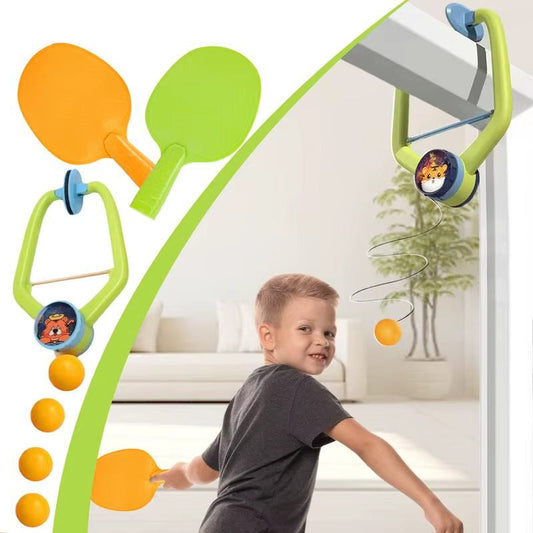 Child playing with a colorful toy set in a living room.