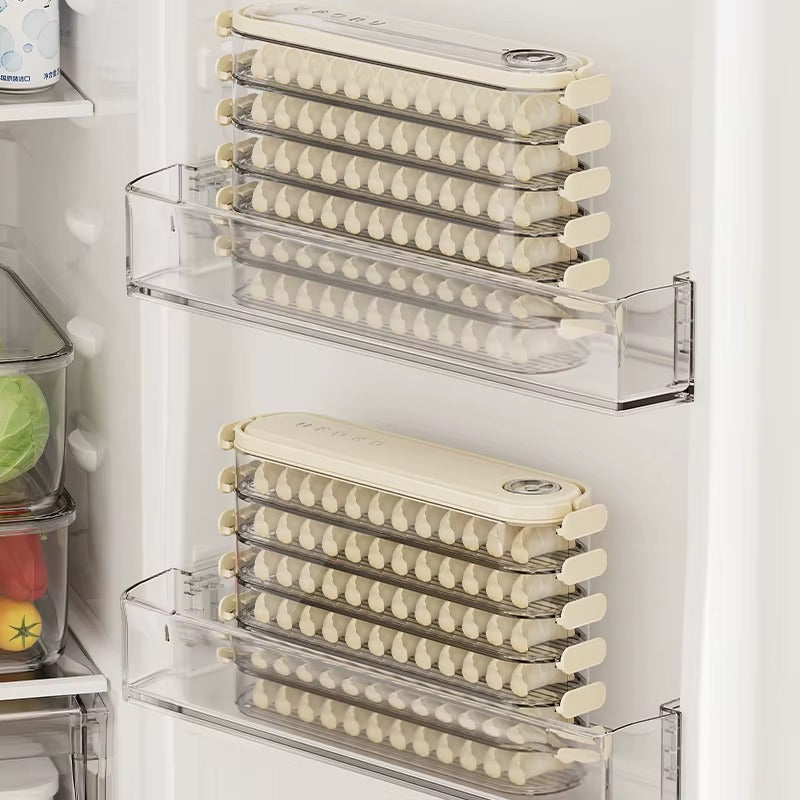 UFORU 3-Layer Food-Grade Dumpling Storage Container | Non-Stick, Stackable, Freezer-Friendly