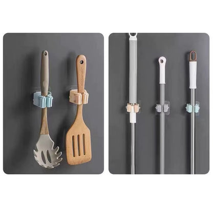 Mop & Broom Organizer Wall Mounted | 6 Pack Holder Rack