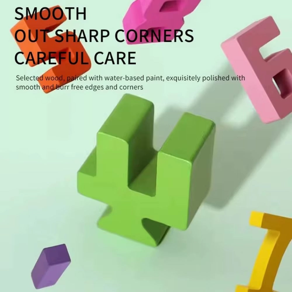 Wooden Numbers Building Block