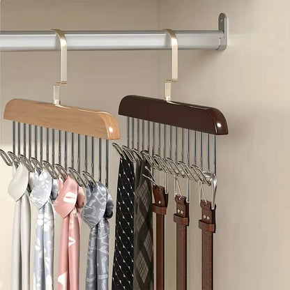 Wooden Clothes Hanger With 8 Hooks