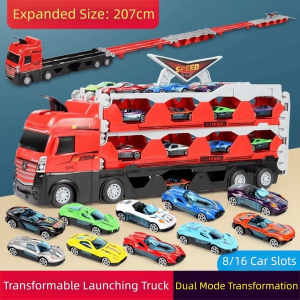 Car Transporter Truck Transforming Carrier | Includes 16 Cars
