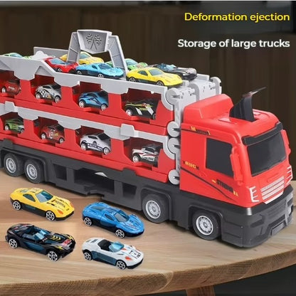 Car Transporter Truck Transforming Carrier | Includes 16 Cars