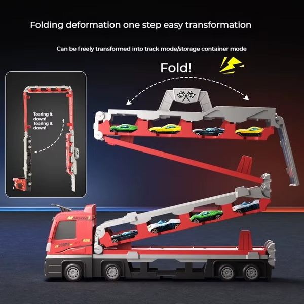 Car Transporter Truck Transforming Carrier | Includes 16 Cars
