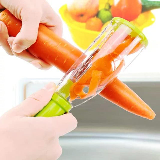 Peeler with container