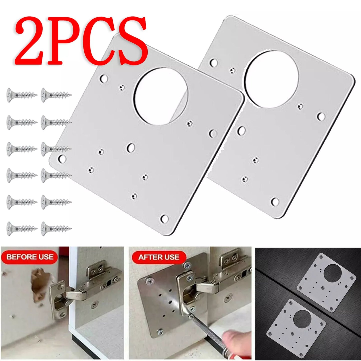 Stainless Steel Hinge Repair Plate